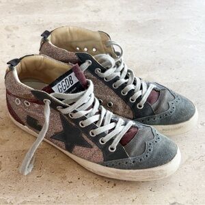 Golden Goose Mid Star glitter suede sneakers